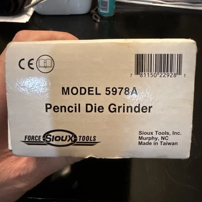 Molinillo de lápiz neumático Sioux 5978A, pinza de 1/8", mango recto,  Foto 1 de 4