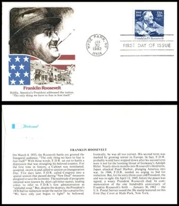 1982 Franklin Roosevelt Sc 1950 FDC Fleetwood president New Deal WWII polio - Picture 1 of 1