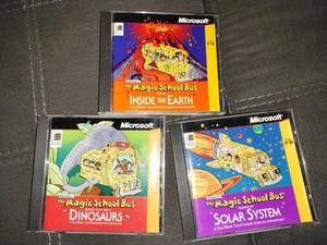 The Magic School Bus Lot of 3 CD-ROM: Inside The Earth, Dinosaurs, Solar System - Picture 1 of 2