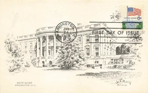 1338 - 6c AMERIKANISCHE FLAGGE - Mike Robert Postkarte - Bild 1 von 2