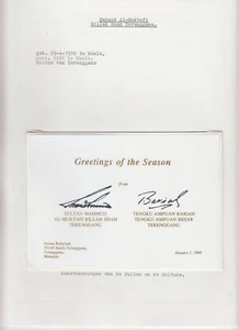 Mahmud Al-Muktafi Billah Shah Terengganu, Original Autograph, Malaysia (L6376) - Picture 1 of 1