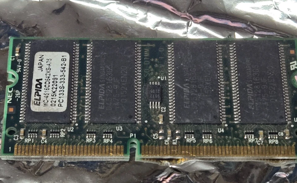Elpida MC-4516CD642XS-A75 128MB SDR PC-133 Random Access Memory RAM - Image 1 of 4