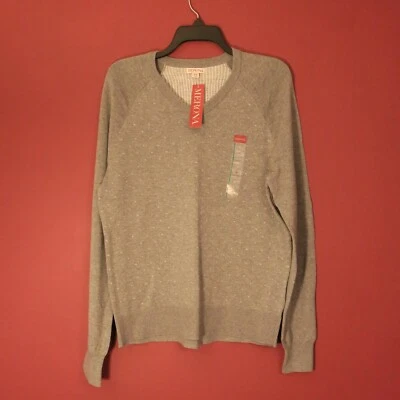 Merona Gray Long Sleeve V-Neck Sweater Size M Cotton Blend - Изображение 1 из 4
