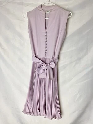 Vintage 70’s 80’s The Collection Party Dress Pleated Purple Lavender Pastel Sm - Imagem 1 de 4