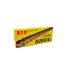 CATENA TRASMISSIONE MOTO DID 525VX3 120 MAGLIE X-RING ORO - Imagen 1 de 1