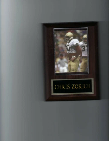 CHRIS ZORICH PLAQUE NOTRE DAME FOOTBALL NCAA FIGHTING IRISH Cover