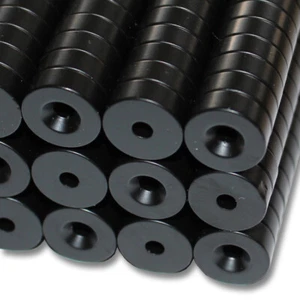 5 ANILLOS DE NEODIMIO IMANES D14x5 mm 3,5 mm PERFORACIÓN DESCENSO SUR 4,2 KG EPOXI NEGRO - Imagen 1 de 2