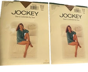 2 NIP Jockey Sheer Comfortable Day Sheer Control Top pantyhose Med Tall Med Tall - Picture 1 of 3