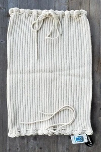 Splendida Sciarpa Snood Portolano Italia 100% Cashmere Collo a Costine - Avorio - NUOVO - Foto 1 di 3