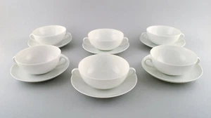 Royal Copenhagen Salto service, White. Set of 6 boullion cups with saucers. - Picture 1 of 7