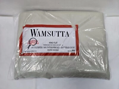 Sábana plana Wamsutta King pastel verde claro 250 hilos algodón percal Irr Foto 1 de 4