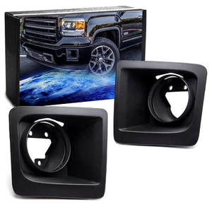 OE-Spec LH RH Lower Bumper Fog Light Bezel Covers For 2014-2016 GMC Sierra 1500 - Picture 1 of 6