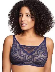 Reggiseno Royce Zahra blu navy nudo mastectomia 36C senza ferretto senza imbottitura pannello modestia - Foto 1 di 6