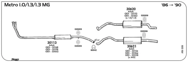 MARMITTA POSTERIORE PER AUSTIN Metro 1.0 998 cc 47 cv 35 kw 1986 -> 1990 - Imagen 1 de 1