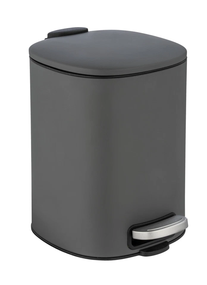 WENKO Treteimer Alassio grau 5 L Easy-close Absenkautomtik
