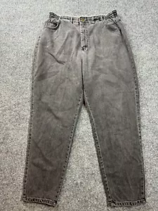 LL Bean Jeans Women's 16 Black High Rise Denim Jeans Elastic Waist - Picture 1 of 15