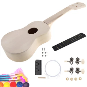 Ukulele 21 pollici kit fai da te chitarra hawaiana lavorazione a mano pittura assemblaggio soprano US - Foto 1 di 12