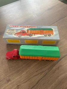 Alter Dinky Supertoys 896 Traktor Willème Anhänger Halbschub OVP - Bild 1 von 13