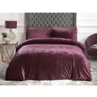 Crushed Velvet Duvet Quilt Cover Set Warm Thermal Soft Luxury Bedding Bed Size