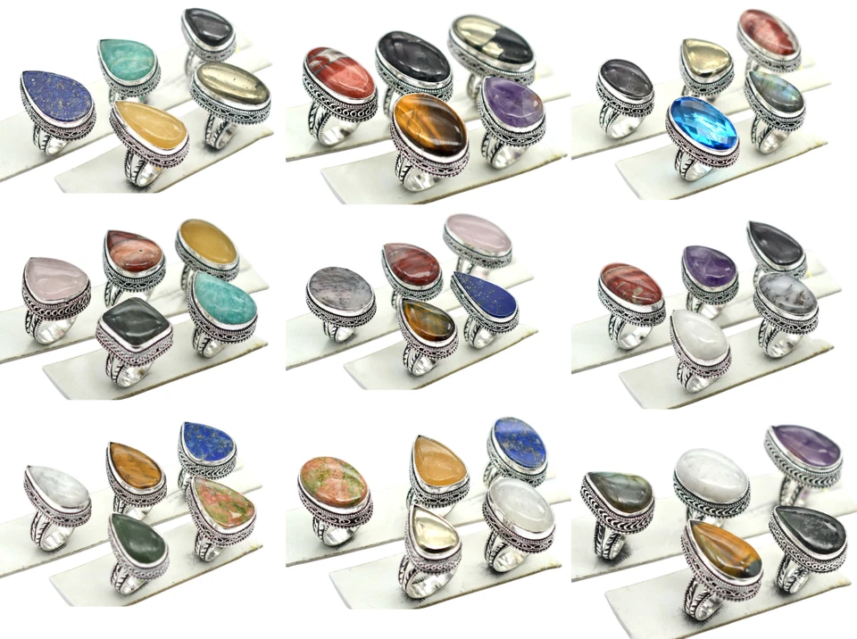 Natürlich Mix Ring / Bulkware Schmuck / Großhandel Menge / 925 Sterling - Bild 1 von 4