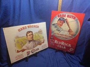 Babe Ruth Red Rock Cola Tin, Hans Wanger Freeman Ciger Co. Tin Reproduction - Picture 1 of 3