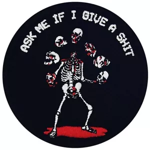 Embroidered Iron on Sew On Patches Jean backpack shirt logo patch Skeleton 1026R - Picture 1 of 4