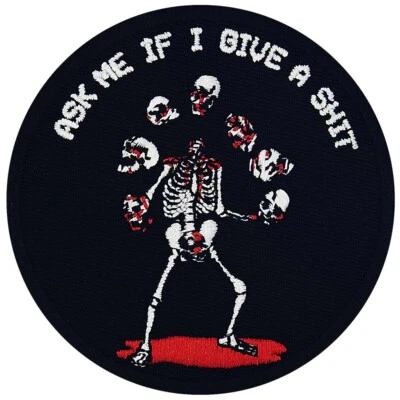 Embroidered Iron on Sew On Patches Jean backpack shirt logo patch Skeleton 1026R - Image 1 of 4