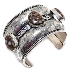 Boulder Opal Gemstone Handmade 925 Sterling SilverCuff Bracelet Adj. AK514 - Picture 1 of 5