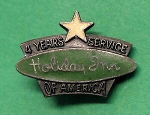 HOLIDAY INN 4 YEAR SERVICE LAPEL PIN TIE TAC VINTAGE STERLING SILVER 