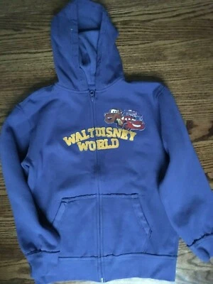 Disney Parks Disneyland CARS Lightning McQueen & Mator Blue Hoodie Youth L - Image 1 of 4