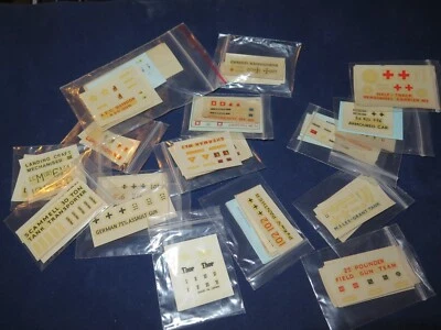 VINTAGE AIRFIX MATCHBOX etc Model Military Vehicles Decal Sheets Selection OO/HO - Image 1 of 4