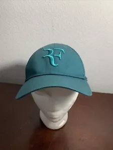 Roger Federer Uniqlo Tennis Hat Cap 2020 Teal RF Logo ATP Grand Slam US Open - Picture 1 of 6