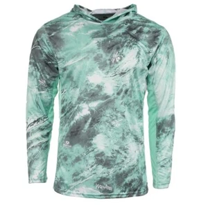 Mossy Oak NEW Mens Long Sleeve Poly Hoodie Wakeform Bowspray Green L $45 - Picture 1 of 3