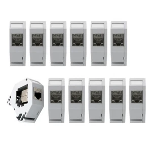12x Keystone CAT8.1 Hutschienenadapter RJ45 Buchse Modul Metall geschirmt Set - Bild 1 von 8