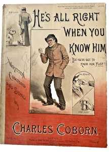 Victorian Music Hall - Charles Coborn - c1880 - Lithograph by H.G. Banks - Picture 1 of 4