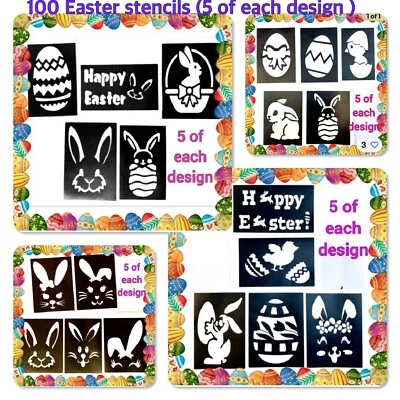 THE UNIQUE LITTLE GIFT SHOP LTD Easter stencils 100 mix TOP UP UR GLITTER TATTOO KIT Free plus pot of glitter