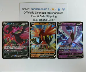 GALARIAN MOLTRES V, Galarian ARTICUNO V, Galarian ZAPDOS V carta Pokemon TCG 2021 - Foto 1 di 4