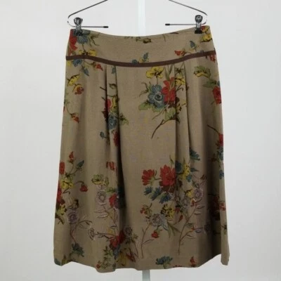 Falda marrón CAbi Turnberry Maggie bordada talla 6 Foto 1 de 4