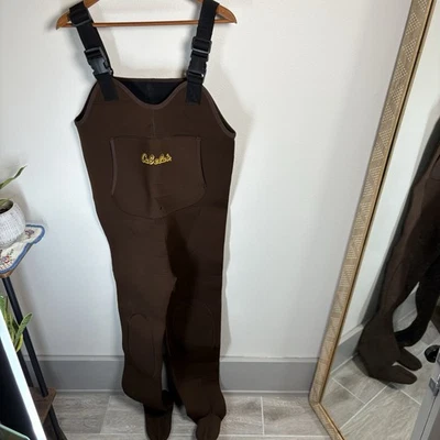 Cabelas Unisex LR ~ Fishing Waders Brown Neoprene Stockingfoot Chest High Gear - Image 1 of 4