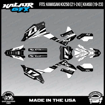 Kalair GFX Graphics Kit for KX450 2019-2023 and KX250 2021-24 Axis Series-WHITE - Image 1 of 4