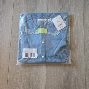 Janie and Jack Mädchen Kleid Chambray bestickt Kragen Größe 5 blau  - Bild 1 von 3