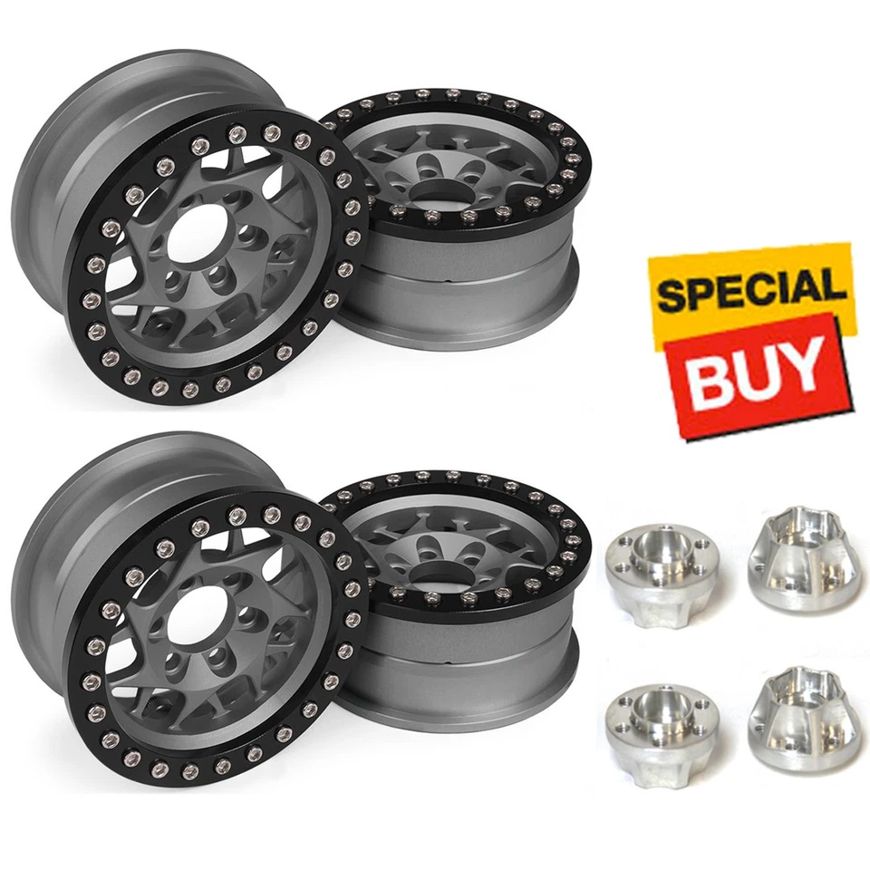 Vanquish KMC 1.9 XD127 Bully Grey Alum Wheels (4) w/ SLW 475 Wheel Hubs (4) - Image 1 of 1