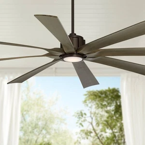 70" Possini Defender Bronze Damp LED Ceiling Fan with Remote - Picture 1 of 9
