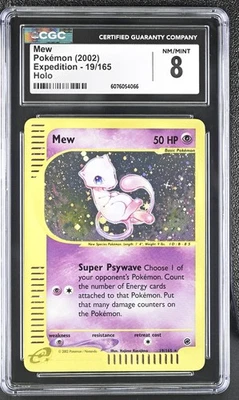 CGC 8 Mew 2002 Expedition 19/165 Holo Pokemon Card - Image 1 of 2