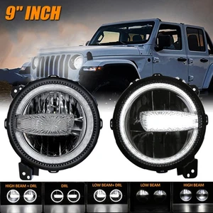 AUXBEAM 9inch LED Headlights DRL Hi/Lo for Jeep Wrangler JL Gladiator 2018-2024 - Picture 1 of 11