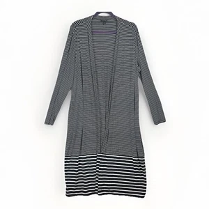 Cárdigan para mujer Jill Wearever Collection XL frente abierto azul marino blanco a rayas - Imagen 1 de 7