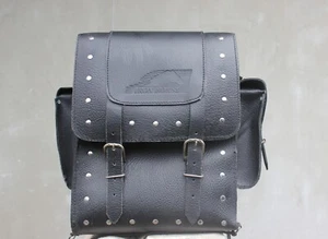 Handmade Black Leather Motorcycle Saddlebag – Vintage Iron Horse Bag - Picture 1 of 12