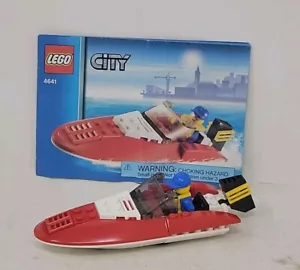 2011 LEGO City Speed Boat 4641 - Complete With Book And Mini Fig - Picture 1 of 9