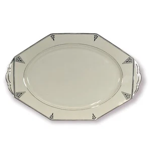 Plato para servir ovalado Deauville by Community Cream Bavarian China 15 3/4 - Imagen 1 de 2