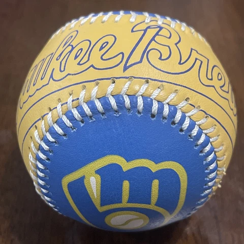 1993 Milwaukee Brewers Spinneybeck baseball ball real leather MLB Cover
